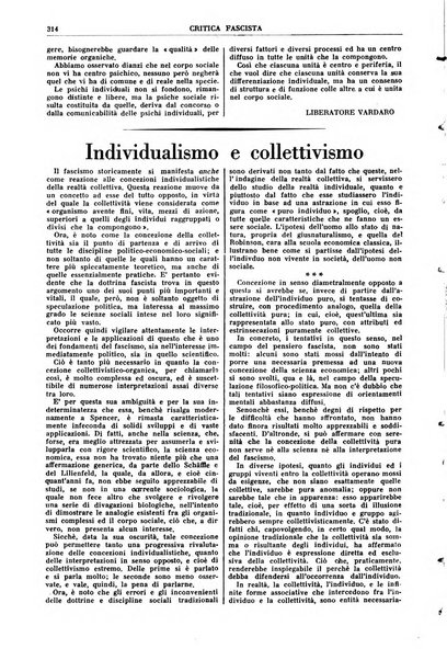 Critica fascista rivista quindicinale del fascismo diretta da Giuseppe Bottai