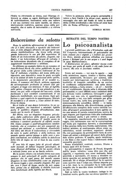 Critica fascista rivista quindicinale del fascismo diretta da Giuseppe Bottai