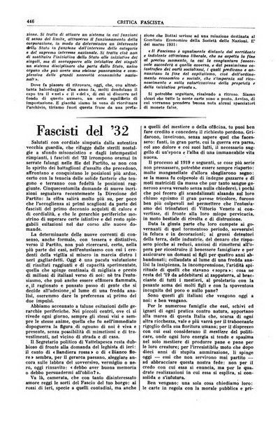 Critica fascista rivista quindicinale del fascismo diretta da Giuseppe Bottai