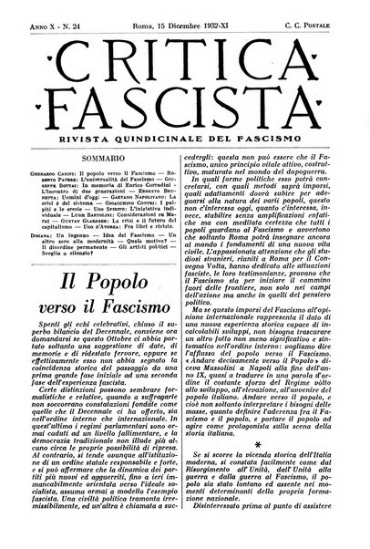 Critica fascista rivista quindicinale del fascismo diretta da Giuseppe Bottai