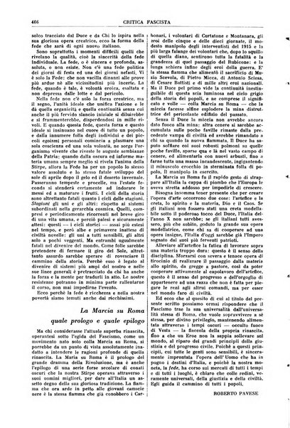 Critica fascista rivista quindicinale del fascismo diretta da Giuseppe Bottai