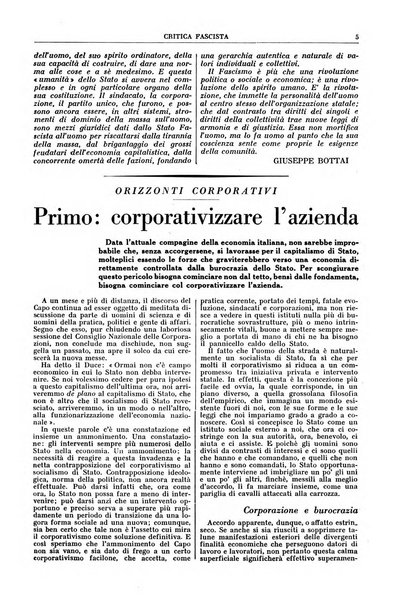 Critica fascista rivista quindicinale del fascismo diretta da Giuseppe Bottai