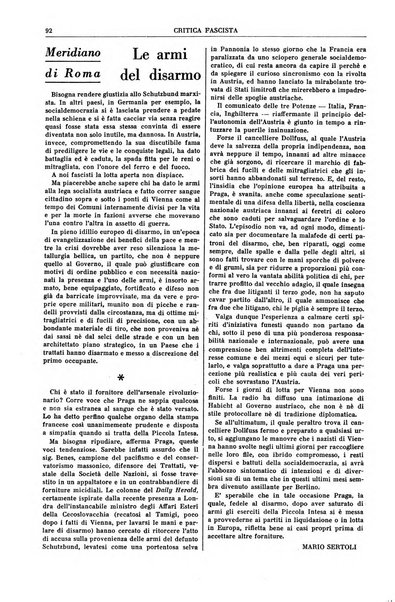 Critica fascista rivista quindicinale del fascismo diretta da Giuseppe Bottai