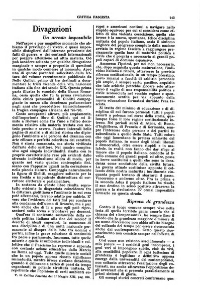 Critica fascista rivista quindicinale del fascismo diretta da Giuseppe Bottai