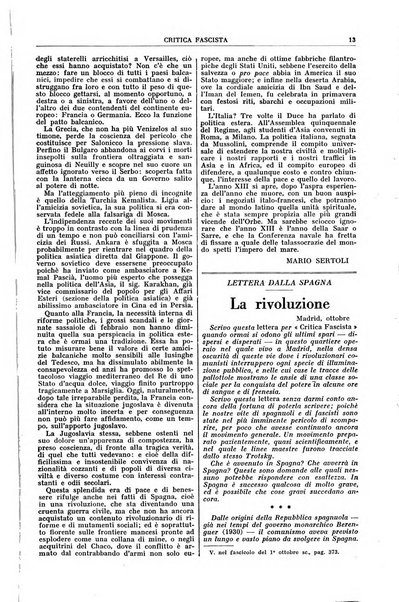 Critica fascista rivista quindicinale del fascismo diretta da Giuseppe Bottai