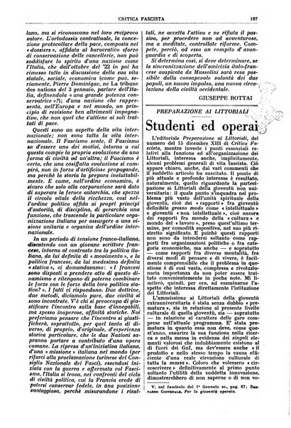 Critica fascista rivista quindicinale del fascismo diretta da Giuseppe Bottai