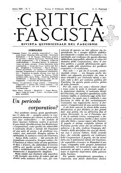 Critica fascista rivista quindicinale del fascismo diretta da Giuseppe Bottai