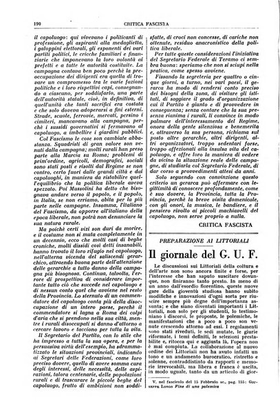 Critica fascista rivista quindicinale del fascismo diretta da Giuseppe Bottai