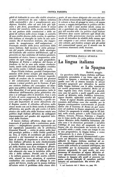 Critica fascista rivista quindicinale del fascismo diretta da Giuseppe Bottai