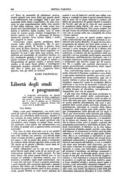 Critica fascista rivista quindicinale del fascismo diretta da Giuseppe Bottai