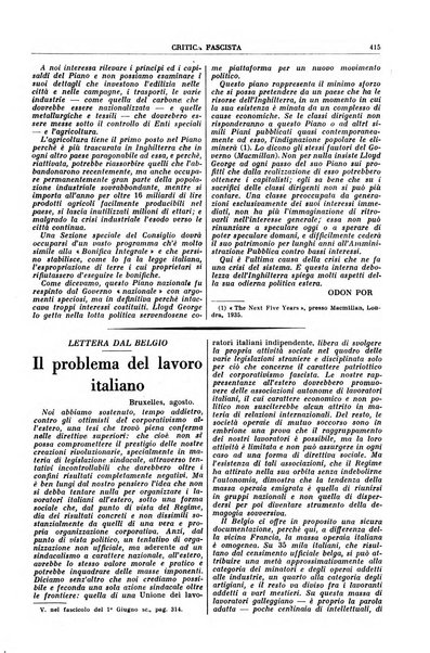 Critica fascista rivista quindicinale del fascismo diretta da Giuseppe Bottai