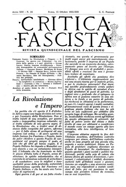 Critica fascista rivista quindicinale del fascismo diretta da Giuseppe Bottai