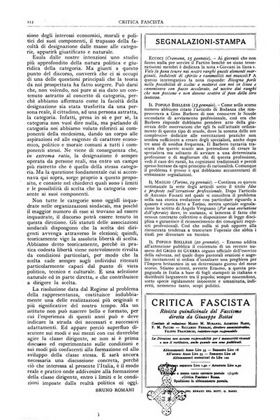 Critica fascista rivista quindicinale del fascismo diretta da Giuseppe Bottai