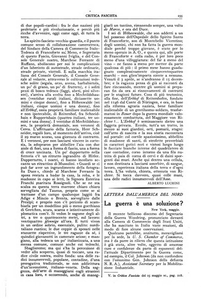 Critica fascista rivista quindicinale del fascismo diretta da Giuseppe Bottai