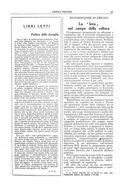 Critica fascista rivista quindicinale del fascismo diretta da Giuseppe Bottai