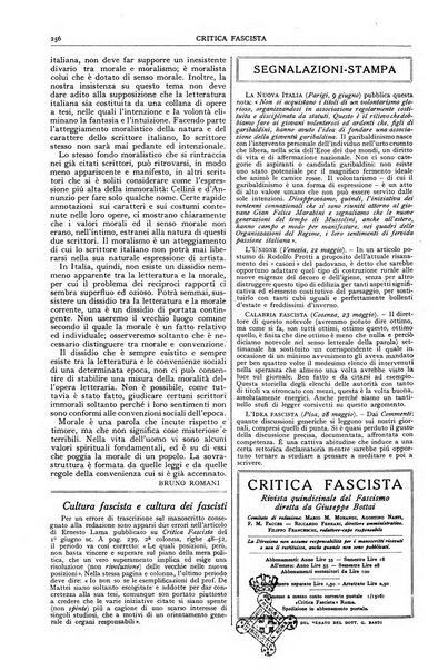 Critica fascista rivista quindicinale del fascismo diretta da Giuseppe Bottai