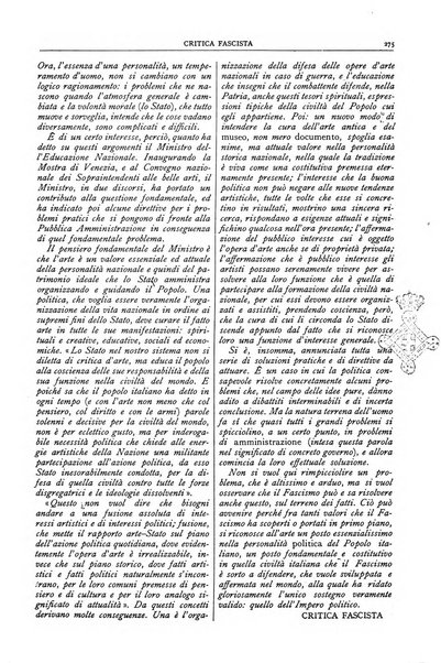 Critica fascista rivista quindicinale del fascismo diretta da Giuseppe Bottai