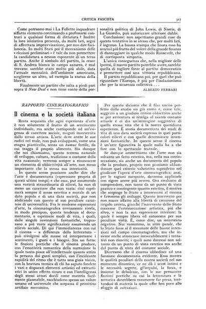 Critica fascista rivista quindicinale del fascismo diretta da Giuseppe Bottai