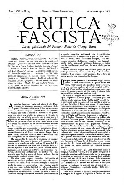 Critica fascista rivista quindicinale del fascismo diretta da Giuseppe Bottai