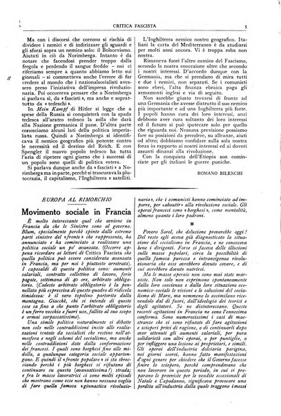 Critica fascista rivista quindicinale del fascismo diretta da Giuseppe Bottai