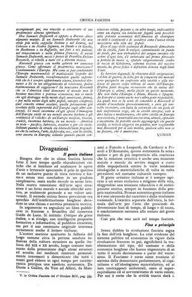 Critica fascista rivista quindicinale del fascismo diretta da Giuseppe Bottai