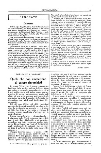 Critica fascista rivista quindicinale del fascismo diretta da Giuseppe Bottai