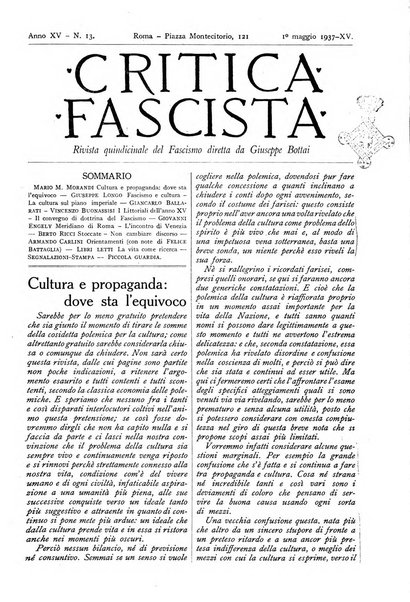 Critica fascista rivista quindicinale del fascismo diretta da Giuseppe Bottai