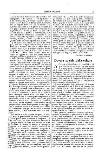 Critica fascista rivista quindicinale del fascismo diretta da Giuseppe Bottai