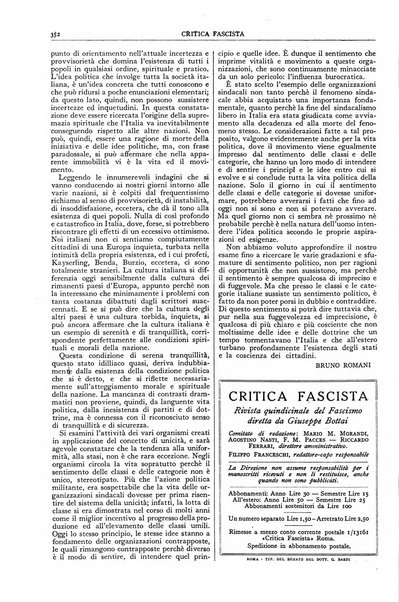 Critica fascista rivista quindicinale del fascismo diretta da Giuseppe Bottai