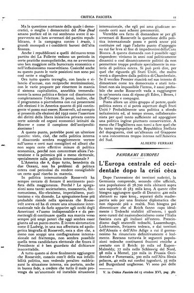 Critica fascista rivista quindicinale del fascismo diretta da Giuseppe Bottai