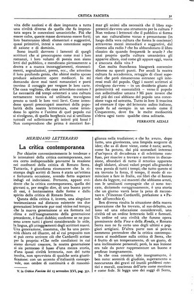 Critica fascista rivista quindicinale del fascismo diretta da Giuseppe Bottai