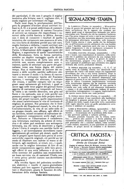 Critica fascista rivista quindicinale del fascismo diretta da Giuseppe Bottai