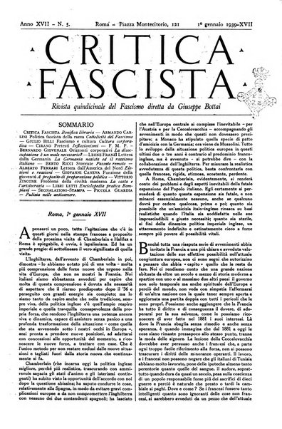 Critica fascista rivista quindicinale del fascismo diretta da Giuseppe Bottai