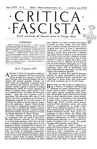 Critica fascista rivista quindicinale del fascismo diretta da Giuseppe Bottai