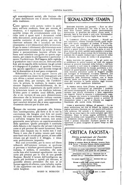 Critica fascista rivista quindicinale del fascismo diretta da Giuseppe Bottai