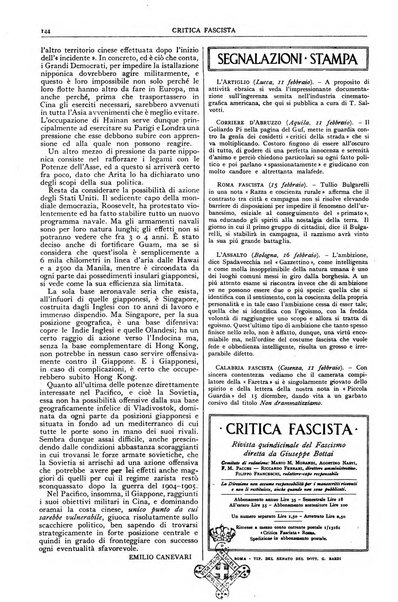 Critica fascista rivista quindicinale del fascismo diretta da Giuseppe Bottai