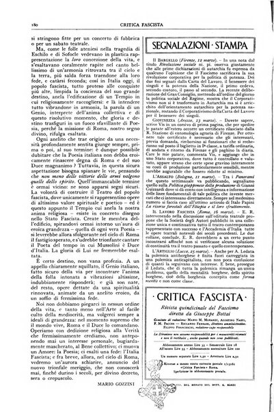 Critica fascista rivista quindicinale del fascismo diretta da Giuseppe Bottai