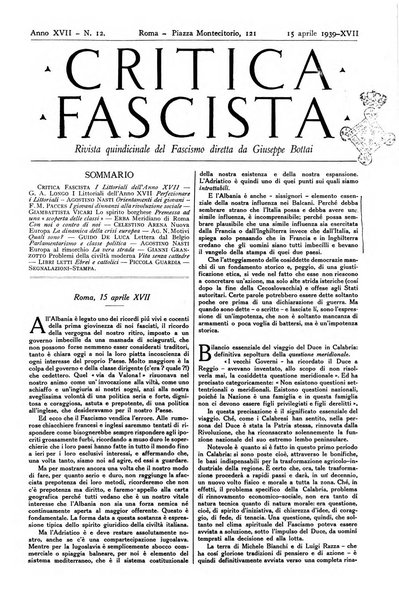 Critica fascista rivista quindicinale del fascismo diretta da Giuseppe Bottai