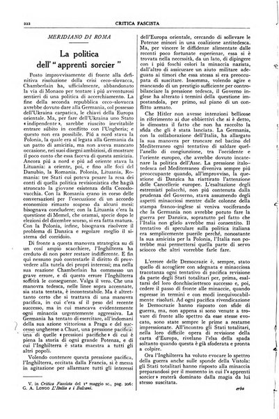 Critica fascista rivista quindicinale del fascismo diretta da Giuseppe Bottai