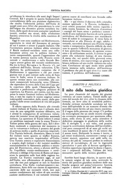 Critica fascista rivista quindicinale del fascismo diretta da Giuseppe Bottai