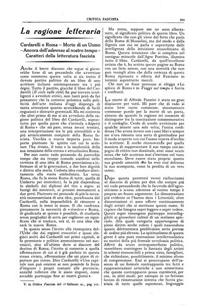 Critica fascista rivista quindicinale del fascismo diretta da Giuseppe Bottai