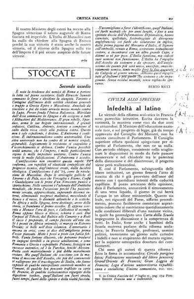 Critica fascista rivista quindicinale del fascismo diretta da Giuseppe Bottai