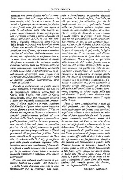 Critica fascista rivista quindicinale del fascismo diretta da Giuseppe Bottai