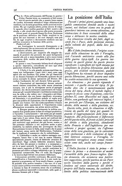 Critica fascista rivista quindicinale del fascismo diretta da Giuseppe Bottai