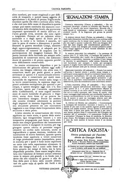 Critica fascista rivista quindicinale del fascismo diretta da Giuseppe Bottai