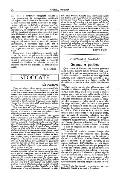 Critica fascista rivista quindicinale del fascismo diretta da Giuseppe Bottai