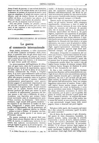 Critica fascista rivista quindicinale del fascismo diretta da Giuseppe Bottai