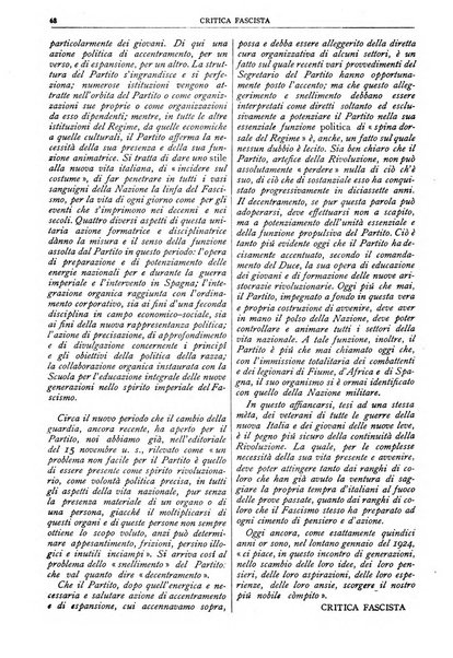 Critica fascista rivista quindicinale del fascismo diretta da Giuseppe Bottai