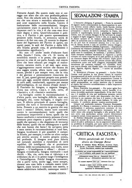 Critica fascista rivista quindicinale del fascismo diretta da Giuseppe Bottai