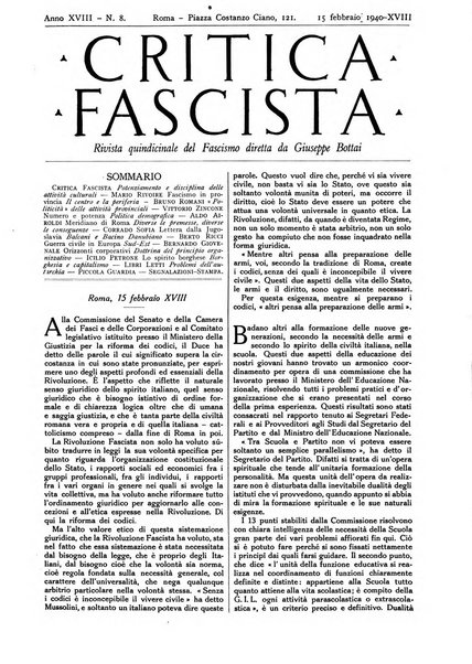 Critica fascista rivista quindicinale del fascismo diretta da Giuseppe Bottai